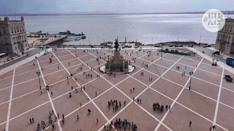 Views from the Arch of Rua Augusta towards Lisbon's Commerce Square