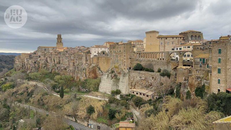 Winter road trip through charming Italian villages: Pitigliano